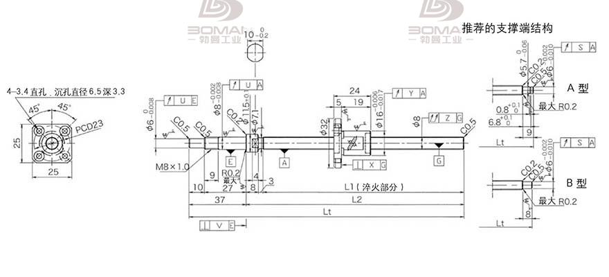 KURODA GP081FDS-AAFR-0250B-C3S 日本黑田精工丝杆导轨代理