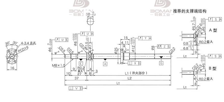 KURODA DP0801JS-HDNR-0260B-C3F 黑田精工滚珠丝杠致动器se15